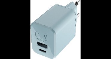 Fresh 'n Rebel USB + USB-C mini Snellader - 2 poorten - Oplader USB-C + USB - 45W - Compact en Veilig - Dusky Blue