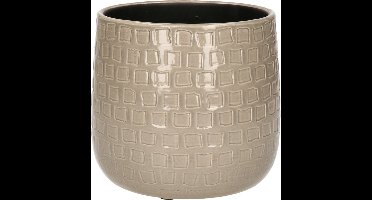 Mica Decorations - Plantenpot/bloempot - Keramiek taupe - D28/H23 cm