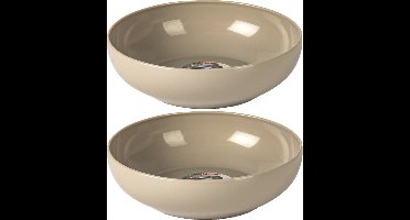 Plasticforte Kommetjes/schaaltjes - 4x - dessert/ontbijt - kunststof - D20 x 6 cm - taupe