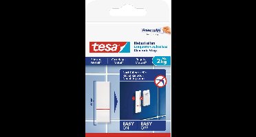 Tesa Powerstrips - 18x st - voor tegels/metaal - plakstrips - dubbelzijdig - zelfklevend - tape - plakkers
