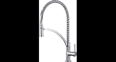 EDM Moderne Keukenkraan Eengreeps Hoge Uitloop Chroom 4,9x20x44,5cm - Mengkraan - Keukenkraan - inclusief montage materiaal - Keuken - Klussen