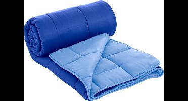 Herzberg HG-2020BCO: Tweekleurig microvezel dekbed - 200x200cm blauw