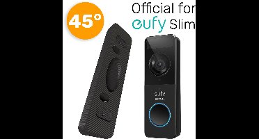 Made for EUFY Slim - 45° Hoekbeugel wig voor slimme camera deurbel // Type T8220 // Zwart Kunststof // Inclusief schroeven