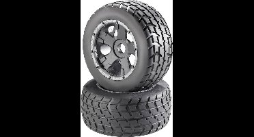 Reely 1:6 Buggy Complete wielen V-Block 5-spaaks Zwart 2 stuk(s)