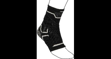 Avento Enkel Compressie Bandage - Zwart/Zilvergrijs - Maat L/XL