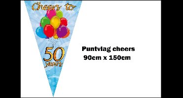 Puntvlag cheers to 50 years 90cm x 150cm - Abraham Sarah thema feest festival verjaardag fun 50 jaar