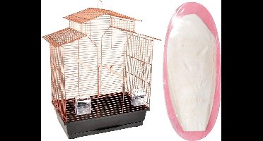 grasparkietkooi Parkietenkooi Vogelkooi Kanariekooi Koper/Zwart - 51 x 30 x 60,5cm