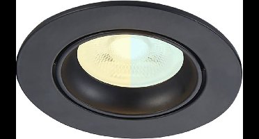 Inbouwspot Menno met Philips HUE White Ambiance - inbouwspot - Zwart - Voor binnen / woonkamer / keuken / slaapkamer - IP20 - GU10 - Buitendiameter: 85MM - boorgat: 70-76MM - min. Inbouwdiepte: 70MM