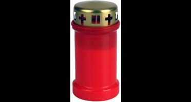 2x Bolsius Herdenkingslicht met Deksel Rood/Goud