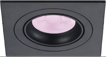 Inbouwspot Hasan met Philips HUE White and Color - inbouwspot - Zwart - vierkant - Voor binnen / woonkamer / keuken / slaapkamer - IP20 - GU10 - Buitendiameter: 92MM - boorgat: 80-82MM - min. Inbouwdiepte: 70MM