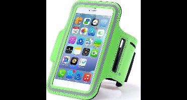 Universele Sportarmband Voor Smartphones van 5.5 inch | Hardloop Armband Geschikt voor Apple iPhone, Samsung Galaxy en andere Smartphones | Spatwaterdicht, Ultra Lichtgewicht, Top Kwaliteit, Neopreen, Comfortabele Rekband, Klittenband | Kleur Groen