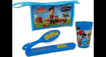 Paw Patrol Toiletset voor Kinderen – Complete Reisset met Tas, Beker, WC-borstel & Tandenborstelhouder – Voor Vakantie of Logeerpartijtjes