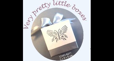 10 Vlinder Papier Doosjes - Zilver en Wit