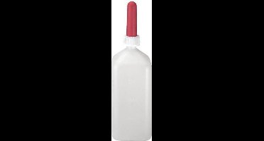 Excellent Kalverdrinkfles - Voor voederen van kalfjes - 1 Liter - Medicijnen toedienen - Met Rode Speen - Transparant - Maat markeringen