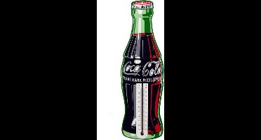 Coca-Cola Retro Contour Flesje Thermometer Hout 40 x 12 cm
