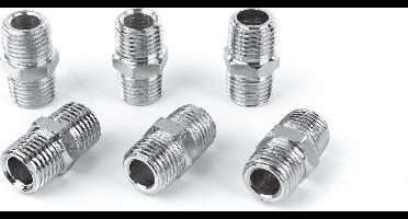 6x Verloopnippel 1/4"- 1/4" Buitendraad