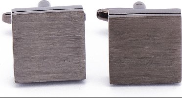 Manchetknopen - Vierkant Donker Metaal Hout
