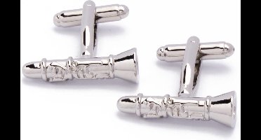 Manchetknopen - Klarinet Blaasmuziek Zilver