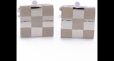 Manchetknopen - Zilver Vierkant 9 Vakken