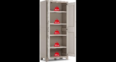 Keter Gulliver Hoge Kast - 4 planken - 44x80x182cm - Zand/Beige