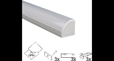 1M led strip hoekprofiel - 19mm hoog