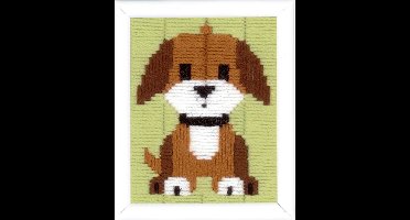 Vervaco - Spansteek kit - Bruin hondje - PN-0147444 - Borduren - Borduurpakket - Borduurpakket kind