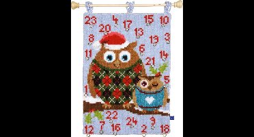 Vervaco - Kruiswandtapijt kit - Kerst - Kerstuilen - PN-0154733 - Borduren - Borduurpakket - Borduurpakket volwassenen - Borduurpakket kind