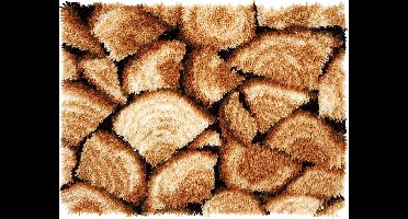 Vervaco - Knooptapijt kit - Houtblokken - PN-0157818 - Borduren - Borduurpakket - Borduurpakket volwassenen - Borduurpakket kind