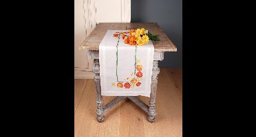 Vervaco - Tafelloper kit met ingeweven boord - 40 x 100cm - Klaprozen - PN-0149931