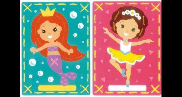 Vervaco - Borduurkaart kit - Ballerina en zeemeermin set van 2 - PN-0157765 - Borduren - Borduurpakket - Borduurpakket kind