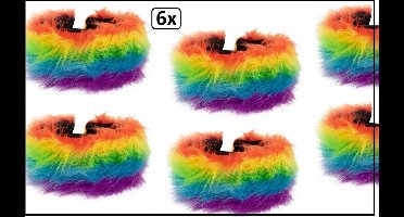6x Hoofdband pluche regenboog