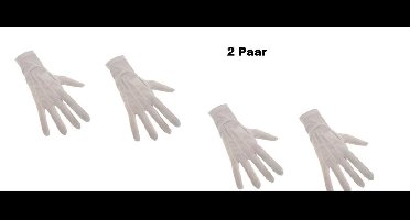 2x Paar Witte handschoenen luxe katoen de luxe mt.L- Prinsen handschoenen raad van elf sinterklaas kerstman