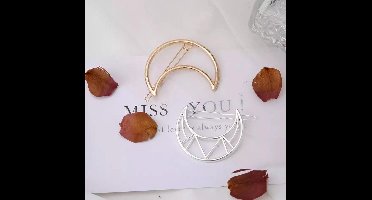 Haarspeldjes set - maantjes - zilver/goud