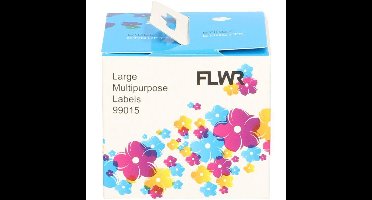 FLWR - Printetiket / 99015 / Wit - Geschikt voor Dymo