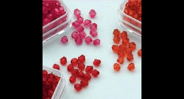 Acrylkralen 4mm Diamond Shape - 4 grs x 3 doosjes Bordeaux, Rood, Paars