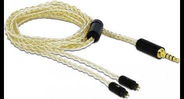 Delock 3,5mm Jack 4-polig naar 2x 2-pins kabel compatibel met Ultimate Ears Pro hoofdtelefoons - 1,25 meter
