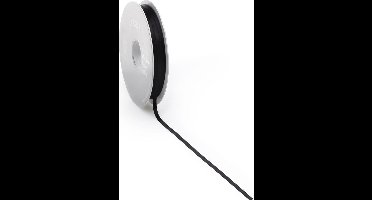 Satijn lint 3 mm zwart op rol van 50 meter