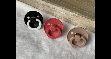 3 Bibs fopspenen | T2 | Glow in the dark - Coral - Blush