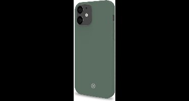 Celly Cromo Siliconen hoesje - Geschikt voor Apple iPhone 12 Mini - TPU Back Cover - Microfiber - Groen