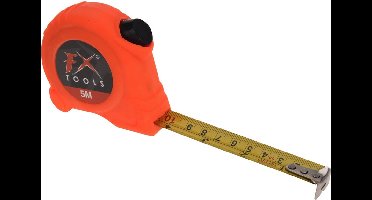 FX Tools Rolmaat - 5 meter - 25 mm - oranje - meetgereedschap