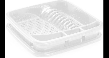 Plastic Forte Afdruiprek - met lekbak - wit - 39 x 39 cm - Afwasrek - Afdruiprekken