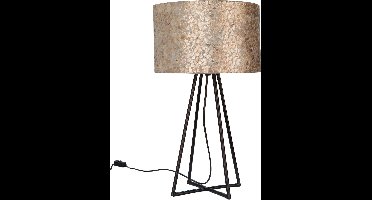 Tafellamp handgemaakt woonkamer slaapkamer design Gold capiz parelmoer schelp met kap Ø 28 cm