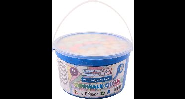 Designer Stoepkrijt met tape en 43 stuks krijt in emmer