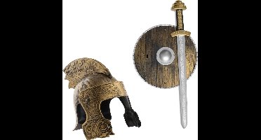 Ridder verkleed accessoires set helm en wapens zwaard/schild voor volwassenen