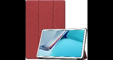 Hoesje geschikt voor Nokia T20 hoes boekcase Wine Rood - Hoesje geschikt voor Nokia T20 hoesje cover smart hoes - hoes Hoesje geschikt voor Nokia T20 Kunstleer - Hoesje geschikt voor Nokia T20 case - T20 Trifold smart Cover