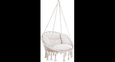 Detex Hangstoel - 2 Kussens Belastbaar tot 150kg 80x60x140cm - Crème