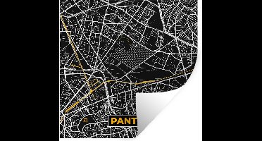 Muurstickers - Sticker Folie - Kaart - Plattegrond - Pantin - Stadskaart - Frankrijk - 30x30 cm - Plakfolie - Muurstickers Kinderkamer - Zelfklevend Behang - Zelfklevend behangpapier - Stickerfolie