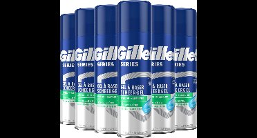Gillette Series Gevoelige Huid Scheergel Mannen - 6x200ml Voordeelverpakking