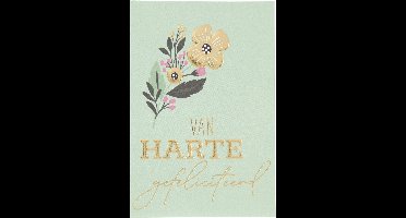 Depesche - Wenskaart "Gewoon Mooi", klein met de tekst "Van harte gefeliciteerd" - mot. 005
