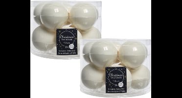 Decoris Kerstballen set - 40x stuks - glas - wol wit - 6 cm - glans/mat - kerstversiering